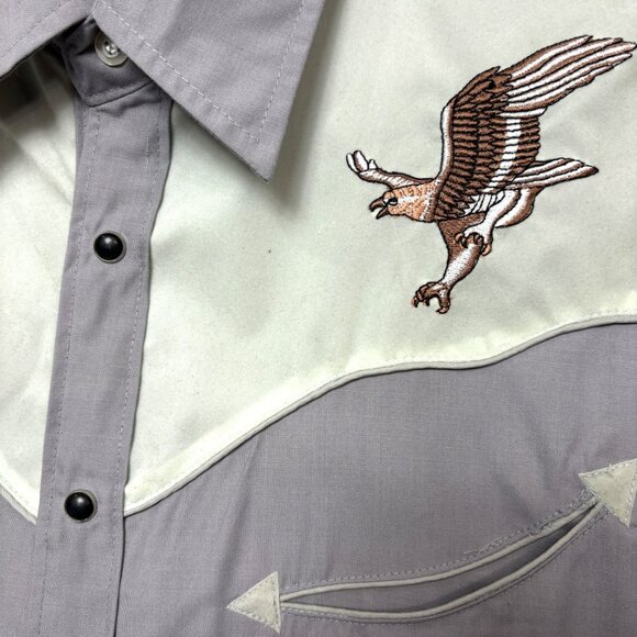 Bravo Rodeo Cowboy Shirt Western Pearl Snaps Embroidered Eagles Vintage NWT - Picture 4 of 11